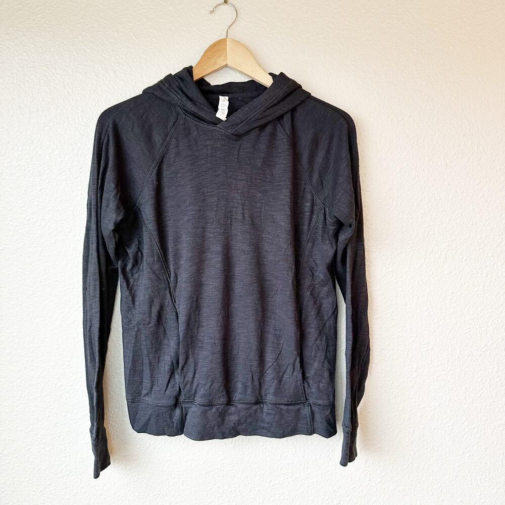 Lululemon Pima Cotton Modal Lightweight Hoodie Pullover Sweater Grey Size 6 EUC
